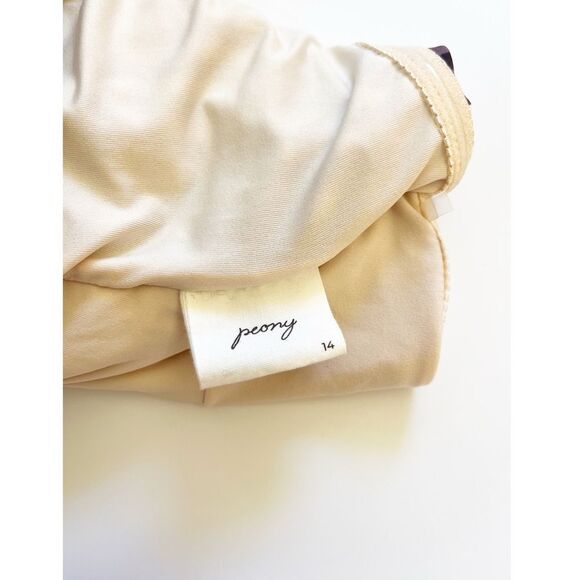 Peony Swim One-Shoulder Gingham Bikini Top Cocoa Brown XL - Picture 6 of 9